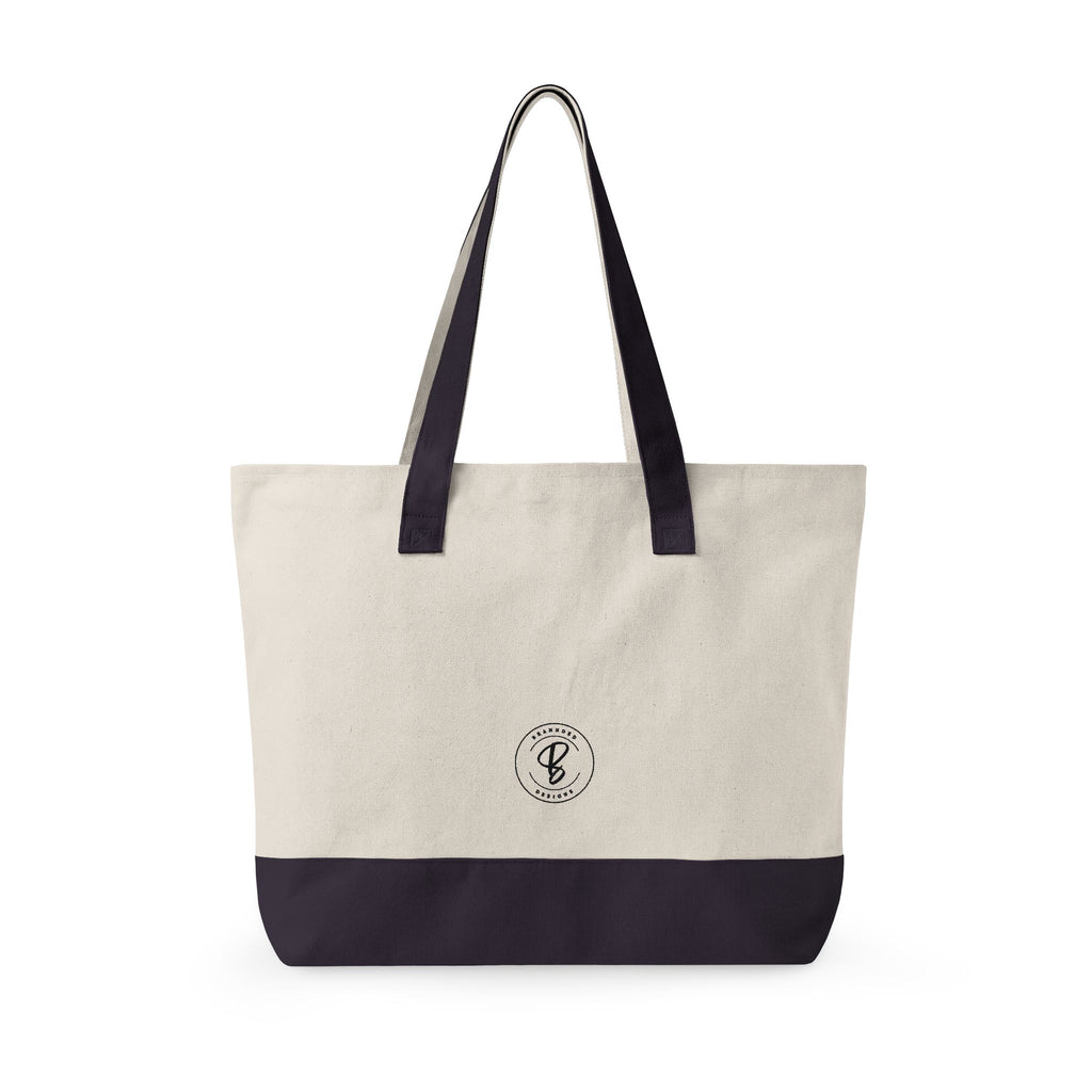 Canvas Tote Bag - "currently reading" Book Lover Zippered Tote