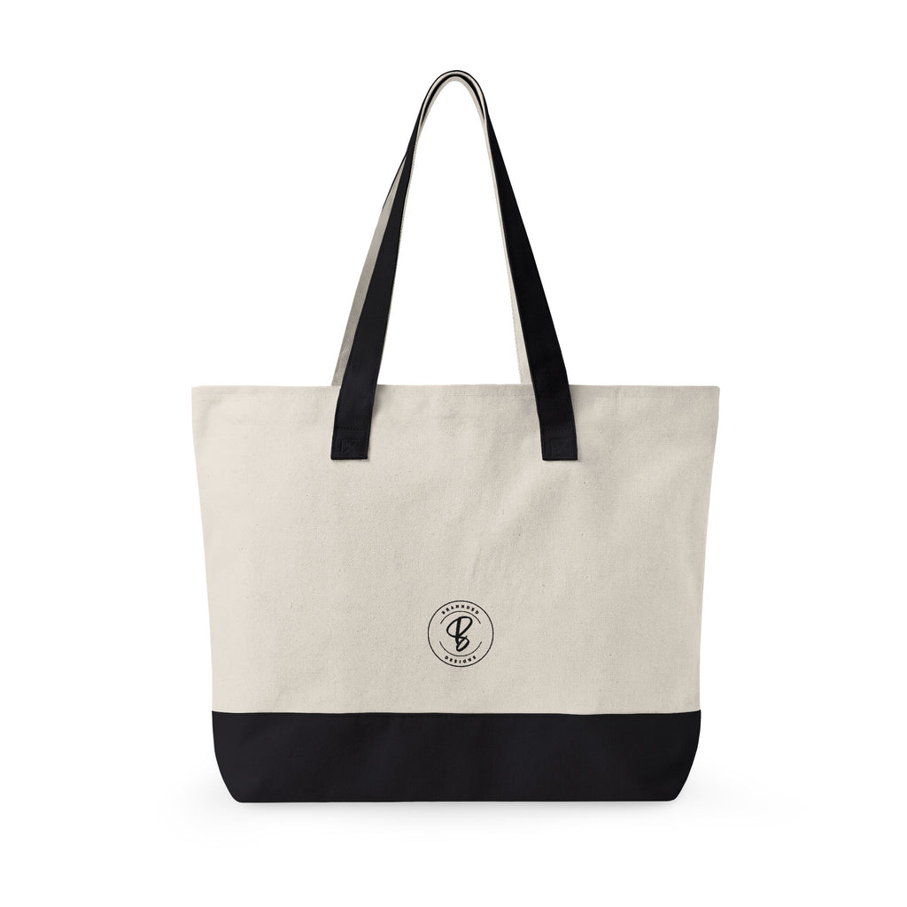 Canvas Tote Bag - "currently reading" Book Lover Zippered Tote