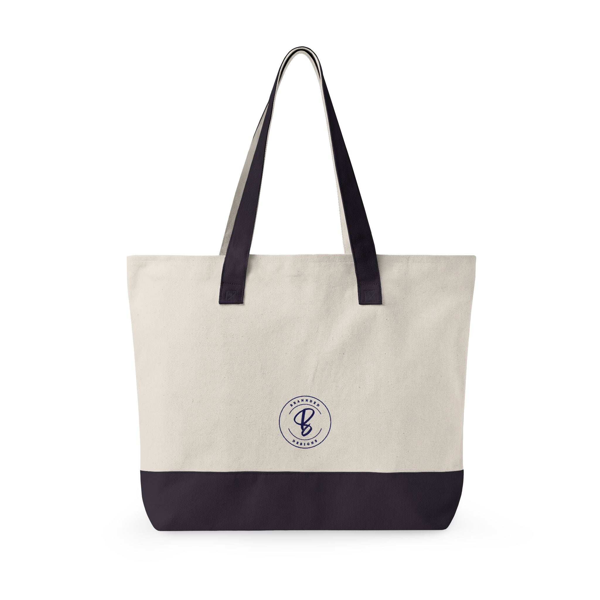 Coastal State of Mind Canvas Tote — Zippered Beach Day Bag