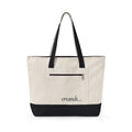 Errands Zippered Canvas Tote Bag – Durable Everyday Grocery & Market Tote with Front Pocket