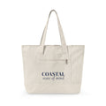 Coastal State of Mind Canvas Tote — Zippered Beach Day Bag