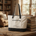 Canvas Tote Bag — “probably buying books...” Zippered Book Tote