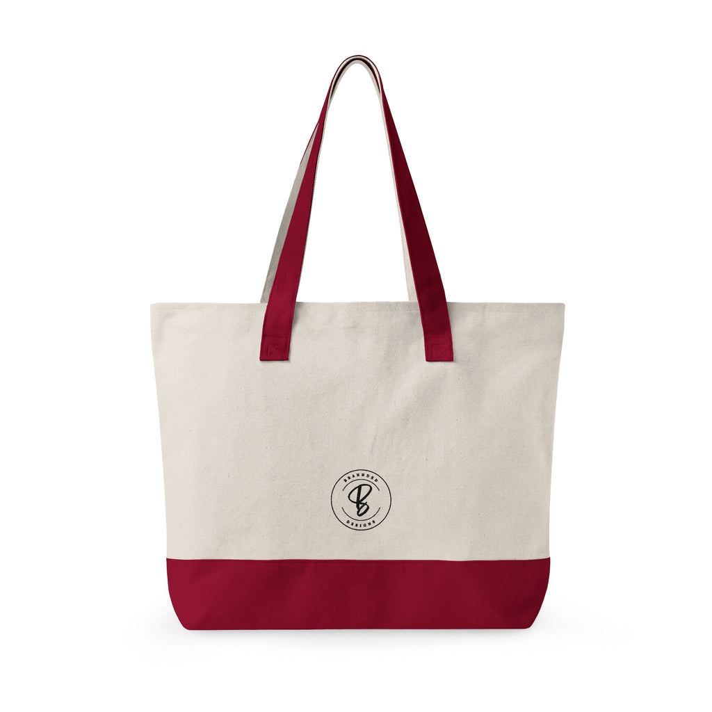 Errands Zippered Canvas Tote Bag – Durable Everyday Grocery & Market Tote with Front Pocket